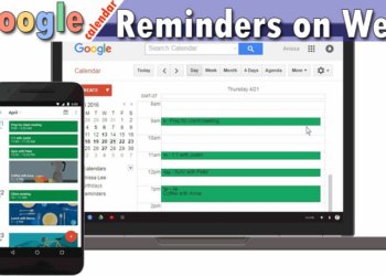 google calendar reminders on web