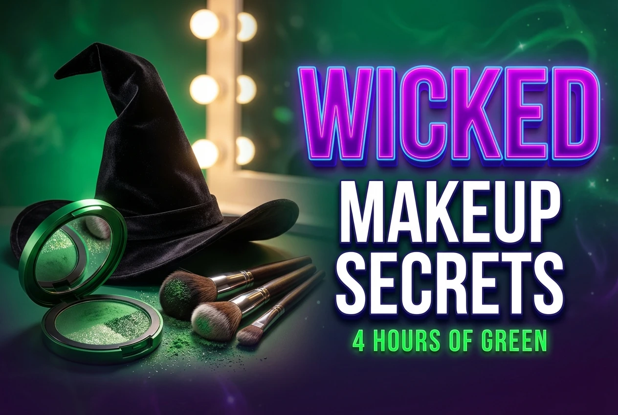 The Four-Hour Practical Makeup Behind Elphaba in Wicked how they applied the green elphaba makeup in wicked