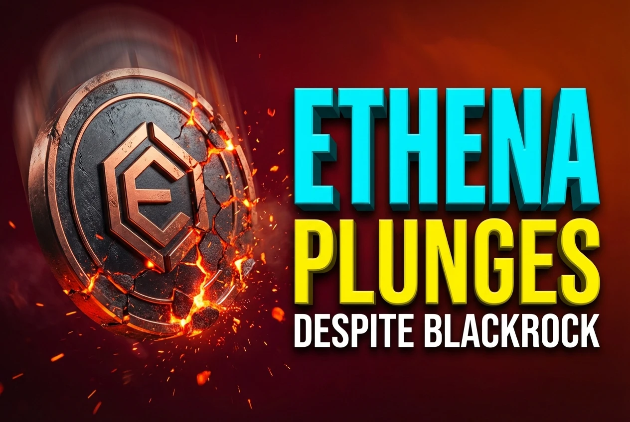 why is ethena token price falling after blackrock news